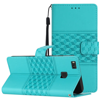 Diamond Embossed Skin Feel Leather Phone Case with Lanyard, For Honor 10 Lite, For Huawei P8 Lite, For Huawei P8 Lite 2017, For Huawei P9 Lite