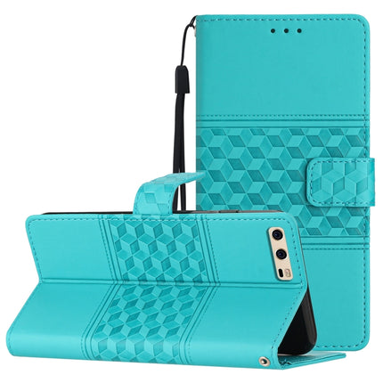 Diamond Embossed Skin Feel Leather Phone Case with Lanyard, For Huawei P10, For Huawei P10 Lite, For Huawei P10 Plus, For Huawei P20