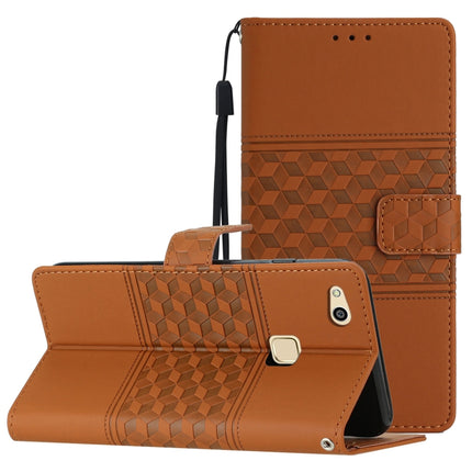 Diamond Embossed Skin Feel Leather Phone Case with Lanyard, For Huawei P10, For Huawei P10 Lite, For Huawei P10 Plus, For Huawei P20