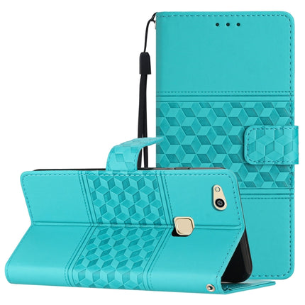 Diamond Embossed Skin Feel Leather Phone Case with Lanyard, For Huawei P10, For Huawei P10 Lite, For Huawei P10 Plus, For Huawei P20