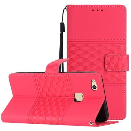 Diamond Embossed Skin Feel Leather Phone Case with Lanyard, For Huawei P10, For Huawei P10 Lite, For Huawei P10 Plus, For Huawei P20