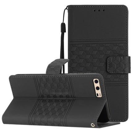 Diamond Embossed Skin Feel Leather Phone Case with Lanyard, For Huawei P10, For Huawei P10 Lite, For Huawei P10 Plus, For Huawei P20
