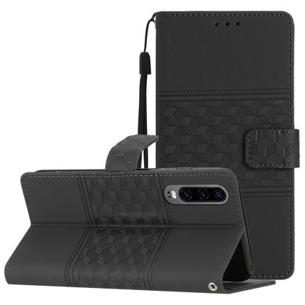 Diamond Embossed Skin Feel Leather Phone Case with Lanyard, For Huawei P20 Lite, For Huawei P20 Pro, For Huawei P30, For Huawei P30 Lite