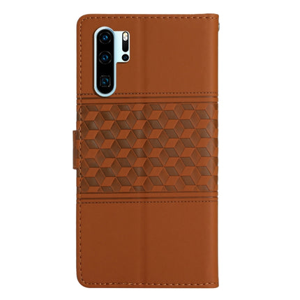 Diamond Embossed Skin Feel Leather Phone Case with Lanyard, For Huawei P30 Pro, For Huawei P40, For Huawei P40 Lite, For Huawei P40 Pro