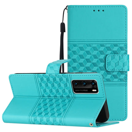 Diamond Embossed Skin Feel Leather Phone Case with Lanyard, For Huawei P30 Pro, For Huawei P40, For Huawei P40 Lite, For Huawei P40 Pro