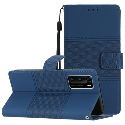 Diamond Embossed Skin Feel Leather Phone Case with Lanyard, For Huawei P30 Pro, For Huawei P40, For Huawei P40 Lite, For Huawei P40 Pro
