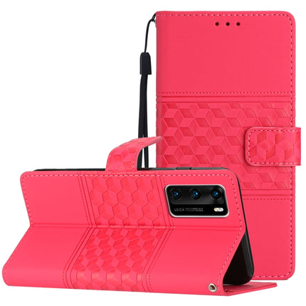 Diamond Embossed Skin Feel Leather Phone Case with Lanyard, For Huawei P30 Pro, For Huawei P40, For Huawei P40 Lite, For Huawei P40 Pro