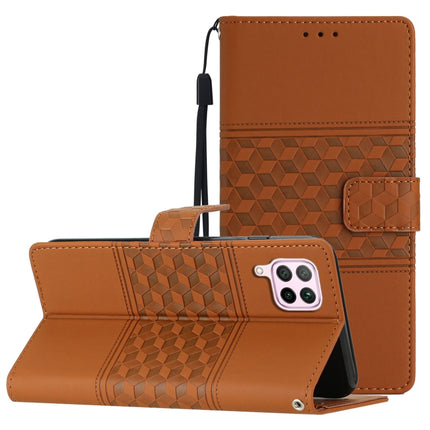 Diamond Embossed Skin Feel Leather Phone Case with Lanyard, For Huawei P30 Pro, For Huawei P40, For Huawei P40 Lite, For Huawei P40 Pro
