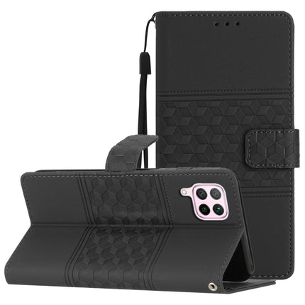 Diamond Embossed Skin Feel Leather Phone Case with Lanyard, For Huawei P30 Pro, For Huawei P40, For Huawei P40 Lite, For Huawei P40 Pro