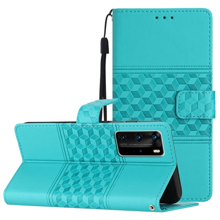 Diamond Embossed Skin Feel Leather Phone Case with Lanyard, For Huawei P30 Pro, For Huawei P40, For Huawei P40 Lite, For Huawei P40 Pro