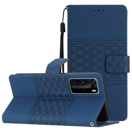 Diamond Embossed Skin Feel Leather Phone Case with Lanyard, For Huawei P30 Pro, For Huawei P40, For Huawei P40 Lite, For Huawei P40 Pro
