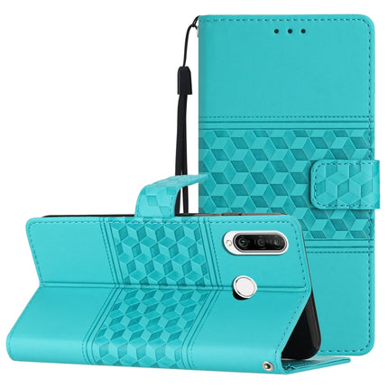 Diamond Embossed Skin Feel Leather Phone Case with Lanyard, For Huawei Y5p, For Huawei Y6p