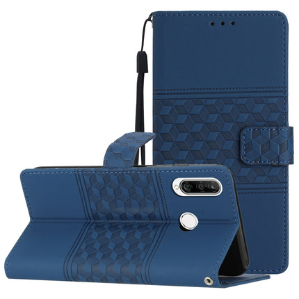 Diamond Embossed Skin Feel Leather Phone Case with Lanyard, For Huawei Y5p, For Huawei Y6p