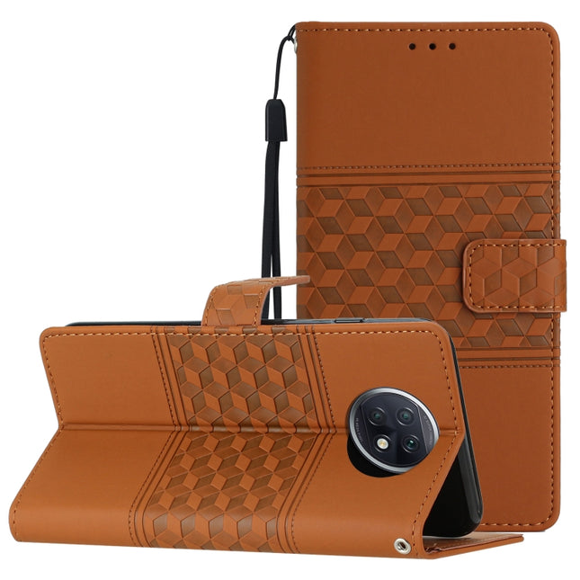 Diamond Embossed Skin Feel Leather Phone Case with Lanyard, For Xiaomi Redmi Note 9 5G / Note 9T, For Xiaomi Redmi 9A, For Xiaomi Redmi 9C, For Xiaomi Redmi 10