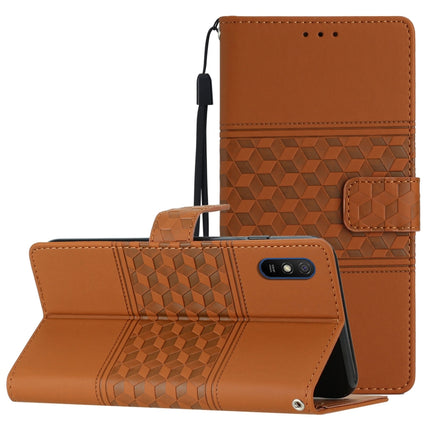 Diamond Embossed Skin Feel Leather Phone Case with Lanyard, For Xiaomi Redmi Note 9 5G / Note 9T, For Xiaomi Redmi 9A, For Xiaomi Redmi 9C, For Xiaomi Redmi 10