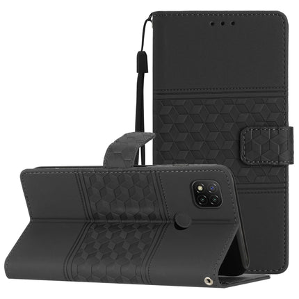 Diamond Embossed Skin Feel Leather Phone Case with Lanyard, For Xiaomi Redmi 10 2022, For Xiaomi Redmi 10A, For Xiaomi Redmi 10C, For Xiaomi Redmi A1