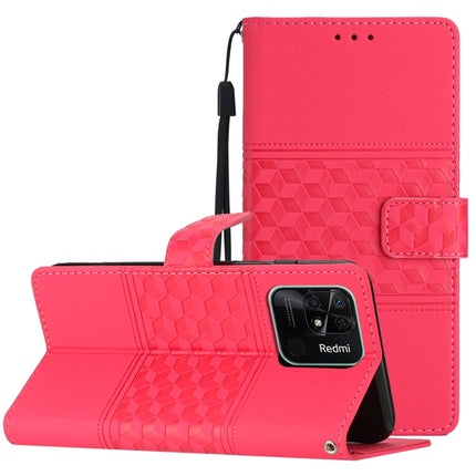 Diamond Embossed Skin Feel Leather Phone Case with Lanyard, For Xiaomi Redmi 10 2022, For Xiaomi Redmi 10A, For Xiaomi Redmi 10C, For Xiaomi Redmi A1