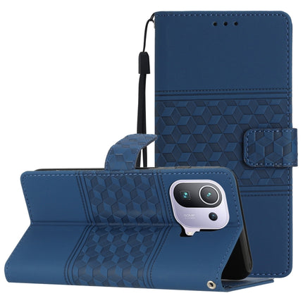 Diamond Embossed Skin Feel Leather Phone Case with Lanyard, For Xiaomi Mi 11 Lite, For Xiaomi Mi 11 Pro, For Xiaomi Mi 11T / 11T Pro, For Xiaomi 12 Lite