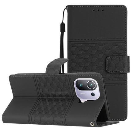 Diamond Embossed Skin Feel Leather Phone Case with Lanyard, For Xiaomi Mi 11 Lite, For Xiaomi Mi 11 Pro, For Xiaomi Mi 11T / 11T Pro, For Xiaomi 12 Lite