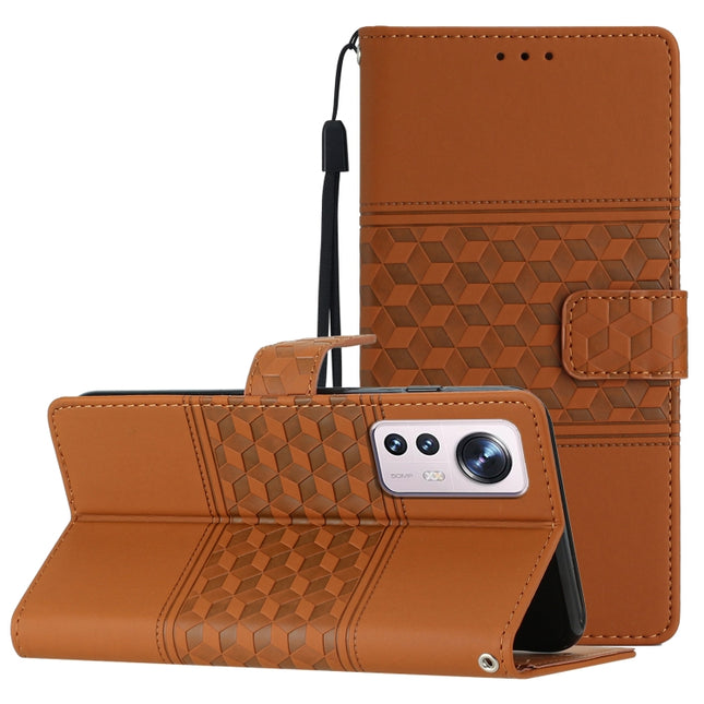 Diamond Embossed Skin Feel Leather Phone Case with Lanyard, For Xiaomi 12 Pro, For Xiaomi 12T / 12T Pro, For Xiaomi Mi 11 Ultra