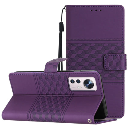 Diamond Embossed Skin Feel Leather Phone Case with Lanyard, For Xiaomi 12 Pro, For Xiaomi 12T / 12T Pro, For Xiaomi Mi 11 Ultra