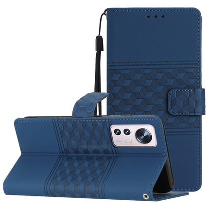 Diamond Embossed Skin Feel Leather Phone Case with Lanyard, For Xiaomi 12 Pro, For Xiaomi 12T / 12T Pro, For Xiaomi Mi 11 Ultra