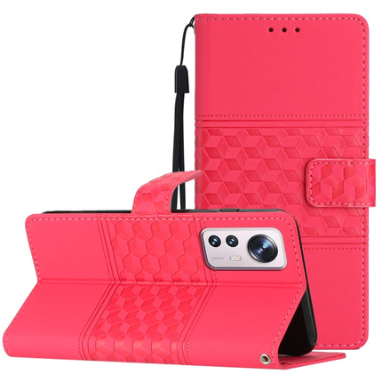 Diamond Embossed Skin Feel Leather Phone Case with Lanyard, For Xiaomi 12 Pro, For Xiaomi 12T / 12T Pro, For Xiaomi Mi 11 Ultra