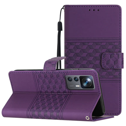 Diamond Embossed Skin Feel Leather Phone Case with Lanyard, For Xiaomi 12 Pro, For Xiaomi 12T / 12T Pro, For Xiaomi Mi 11 Ultra