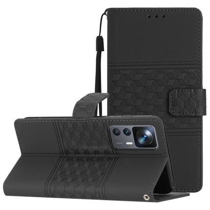 Diamond Embossed Skin Feel Leather Phone Case with Lanyard, For Xiaomi 12 Pro, For Xiaomi 12T / 12T Pro, For Xiaomi Mi 11 Ultra