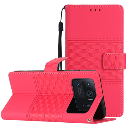 Diamond Embossed Skin Feel Leather Phone Case with Lanyard, For Xiaomi 12 Pro, For Xiaomi 12T / 12T Pro, For Xiaomi Mi 11 Ultra