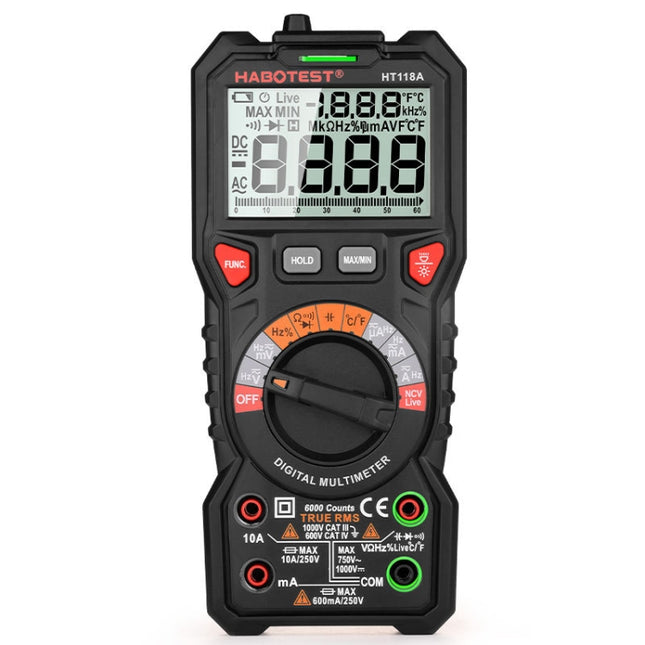 HABOTEST HT118A Handheld Double Backlight High-precision Automatic Digital Multimeter, HT118A