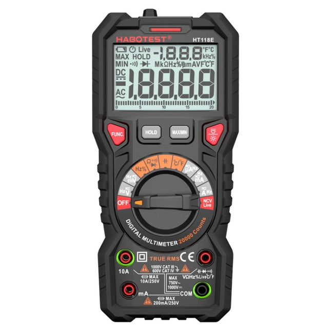 HABOTEST HT118E Handheld High-precision Full Gear Fire Prevention Digital Multimeter, HT118E