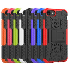 Funda protectora de TPU+PC a prueba de golpes con textura de neumático y soporte, para iPhone SE 2022/SE 2020, para Sony Xperia 10 Ⅱ, para Huawei Honor Play 9A, para Galaxy M30s