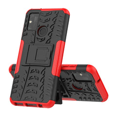 Funda protectora de TPU+PC a prueba de golpes con textura de neumático y soporte, para iPhone SE 2022/SE 2020, para Sony Xperia 10 Ⅱ, para Huawei Honor Play 9A, para Galaxy M30s