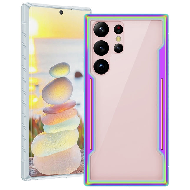 Defender Metal Clear PC Soft TPU Phone Case, For Samsung Galaxy S23 5G, For Samsung Galaxy S23+ 5G, For Samsung Galaxy S23 Ultra 5G