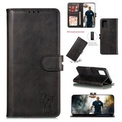 Embossed Happy Cat Pattern Horizontal Flip Leather Case with Holder & Card Slots & Wallet, For Galaxy A51, For Galaxy A71