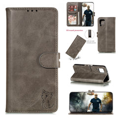 Embossed Happy Cat Pattern Horizontal Flip Leather Case with Holder & Card Slots & Wallet, For Huawei P40 Lite