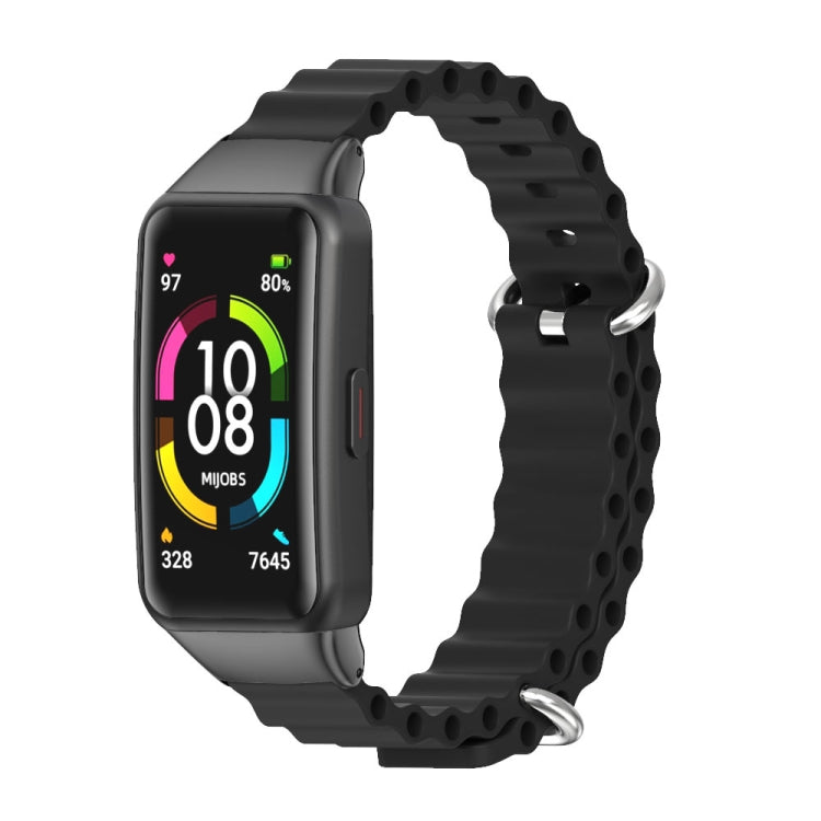 MIJOBS CS Marine Silicone Breathable Watch Band, For Huawei Band 6 / Honor Band 6, For Huawei Band 7 / 7 NFC