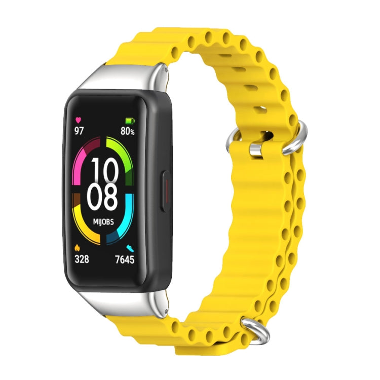 MIJOBS CS Marine Silicone Breathable Watch Band, For Huawei Band 6 / Honor Band 6, For Huawei Band 7 / 7 NFC