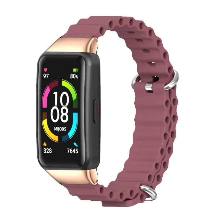 MIJOBS CS Marine Silicone Breathable Watch Band, For Huawei Band 6 / Honor Band 6, For Huawei Band 7 / 7 NFC