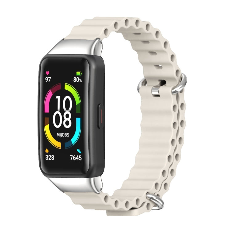 MIJOBS CS Marine Silicone Breathable Watch Band, For Huawei Band 6 / Honor Band 6, For Huawei Band 7 / 7 NFC