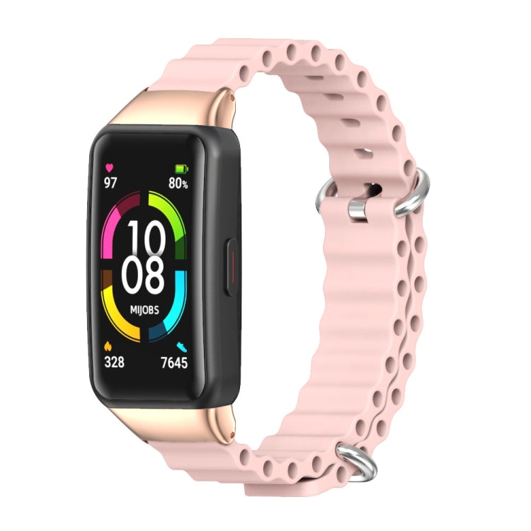 MIJOBS CS Marine Silicone Breathable Watch Band, For Huawei Band 6 / Honor Band 6, For Huawei Band 7 / 7 NFC