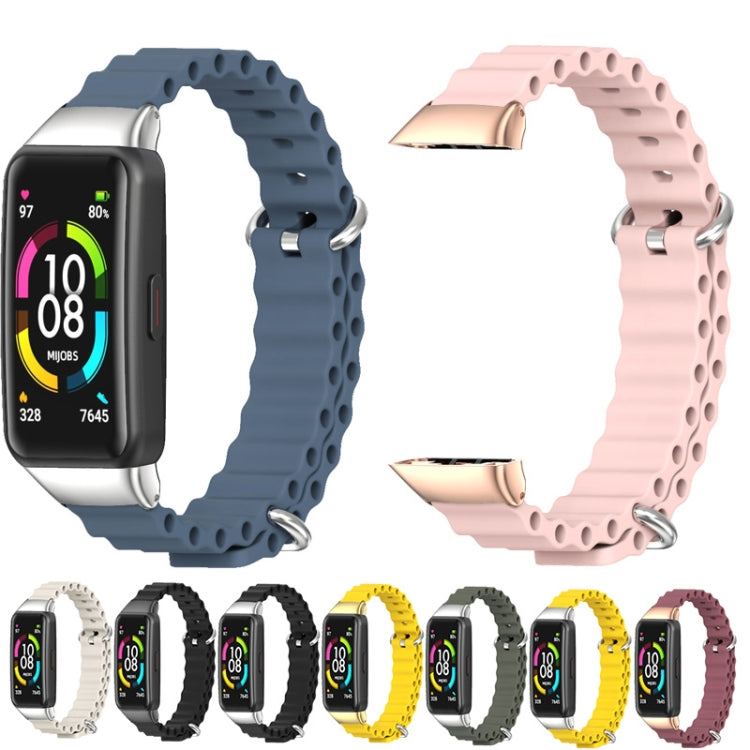 MIJOBS CS Marine Silicone Breathable Watch Band, For Huawei Band 6 / Honor Band 6, For Huawei Band 7 / 7 NFC
