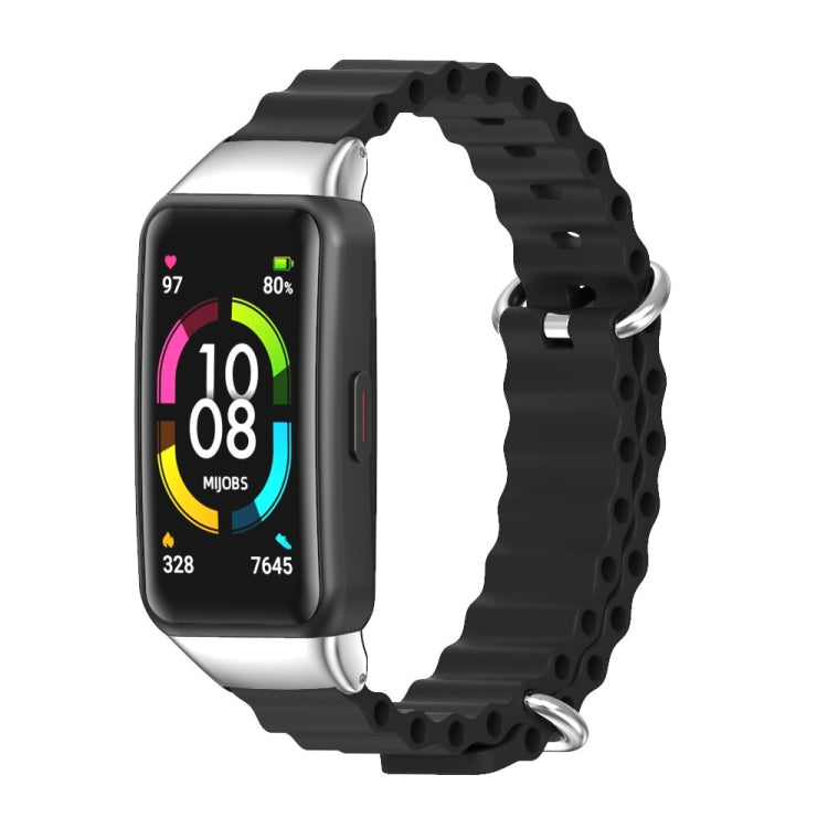 MIJOBS CS Marine Silicone Breathable Watch Band, For Huawei Band 6 / Honor Band 6, For Huawei Band 7 / 7 NFC