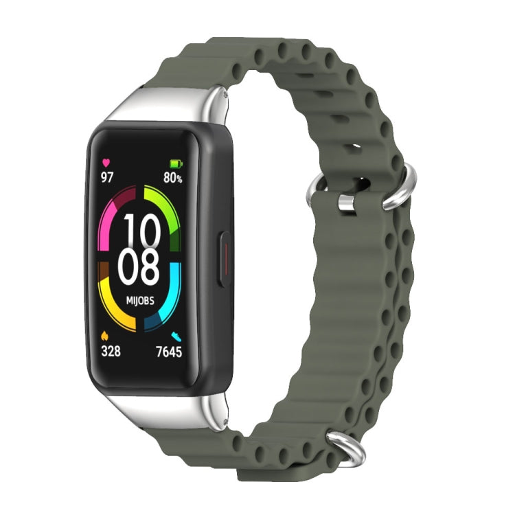 MIJOBS CS Marine Silicone Breathable Watch Band, For Huawei Band 6 / Honor Band 6, For Huawei Band 7 / 7 NFC