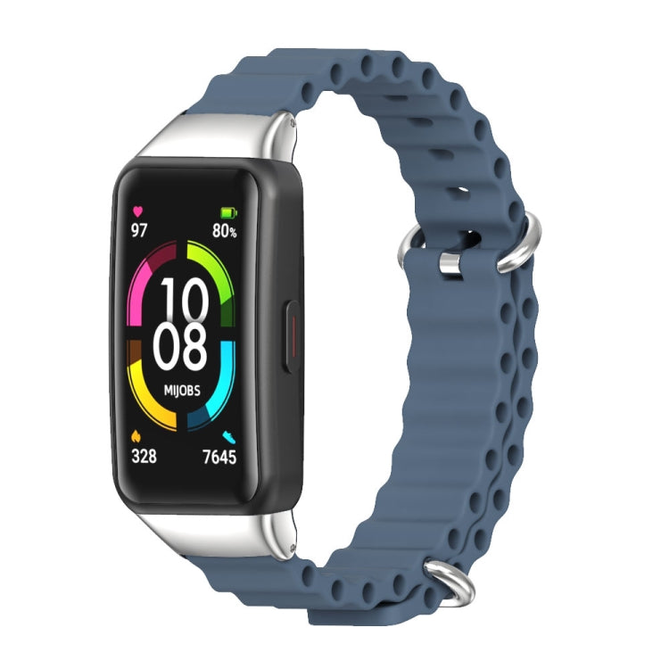 MIJOBS CS Marine Silicone Breathable Watch Band, For Huawei Band 6 / Honor Band 6, For Huawei Band 7 / 7 NFC
