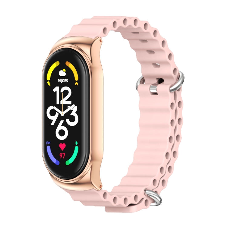 MIJOBS CS Marine Silicone Breathable Watch Band, For Xiaomi Mi Band 6 / 5 / 4 / 3, For Xiaomi Mi Band 7 / 7 NFC