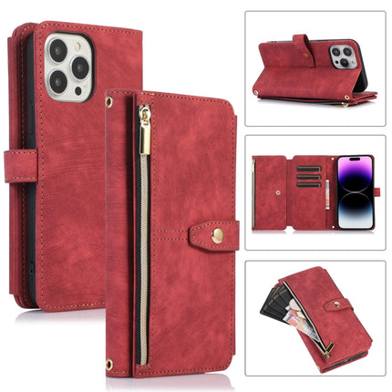 Dream 9-Card Wallet Zipper Bag Leather Phone Case, For iPhone 14, For iPhone 14 Plus, For iPhone 14 Pro, For iPhone 14 Pro Max