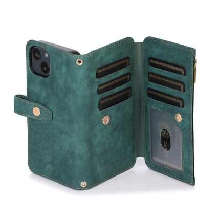Dream 9-Card Wallet Zipper Bag Leather Phone Case, For iPhone 13, For iPhone 13 Pro, For iPhone 13 Pro Max, For iPhone 12 mini
