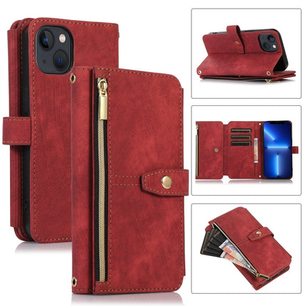 Dream 9-Card Wallet Zipper Bag Leather Phone Case, For iPhone 13, For iPhone 13 Pro, For iPhone 13 Pro Max, For iPhone 12 mini